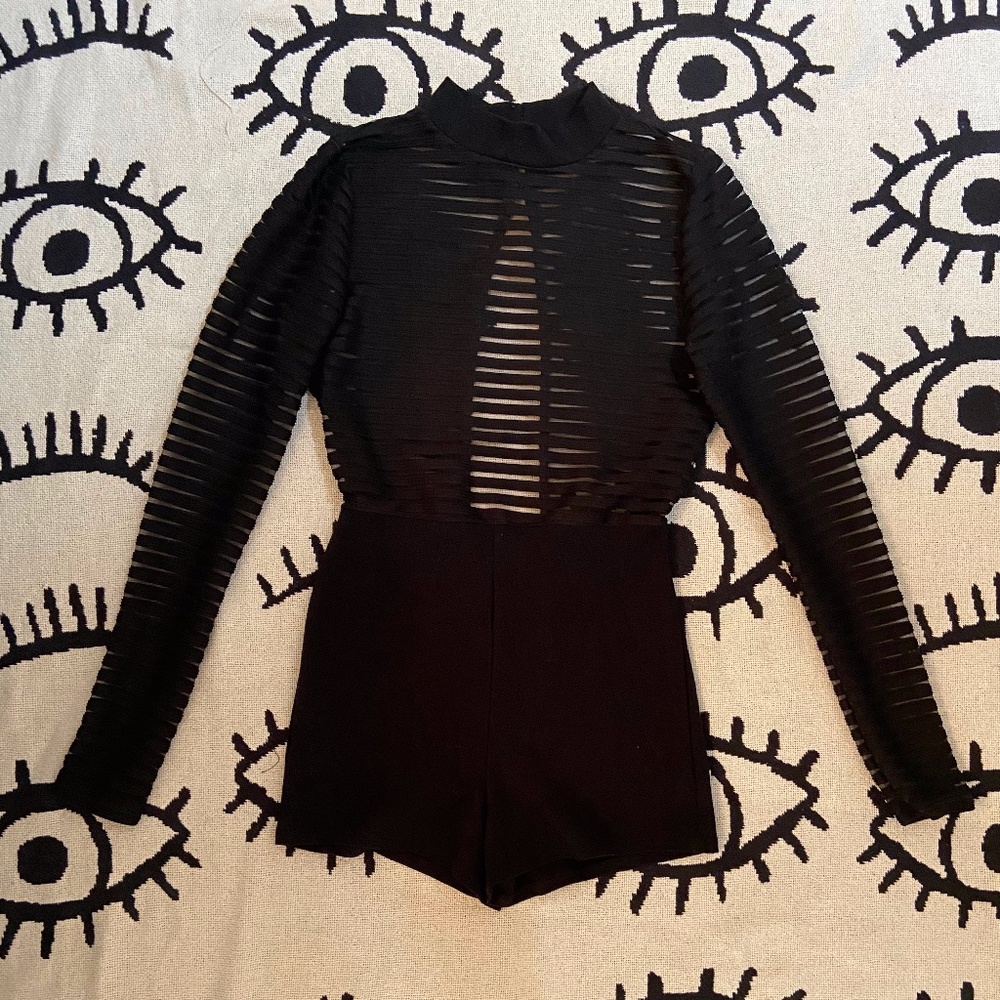 Black See Through romper
